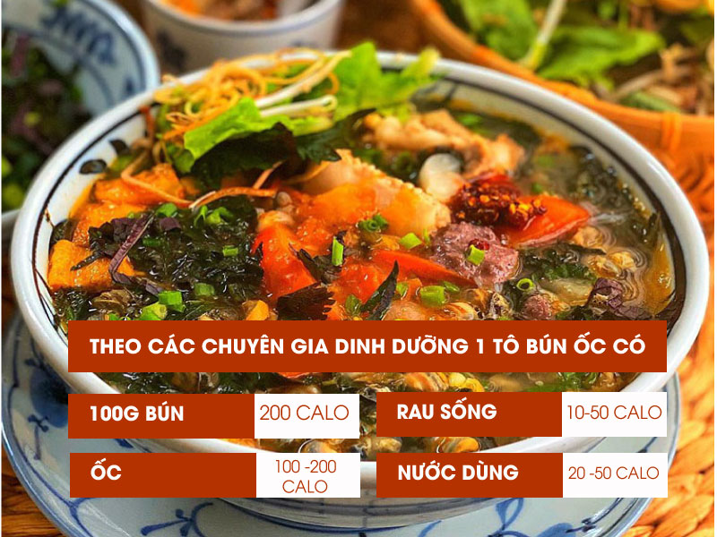 Một bát bún ốc bao nhiêu calo